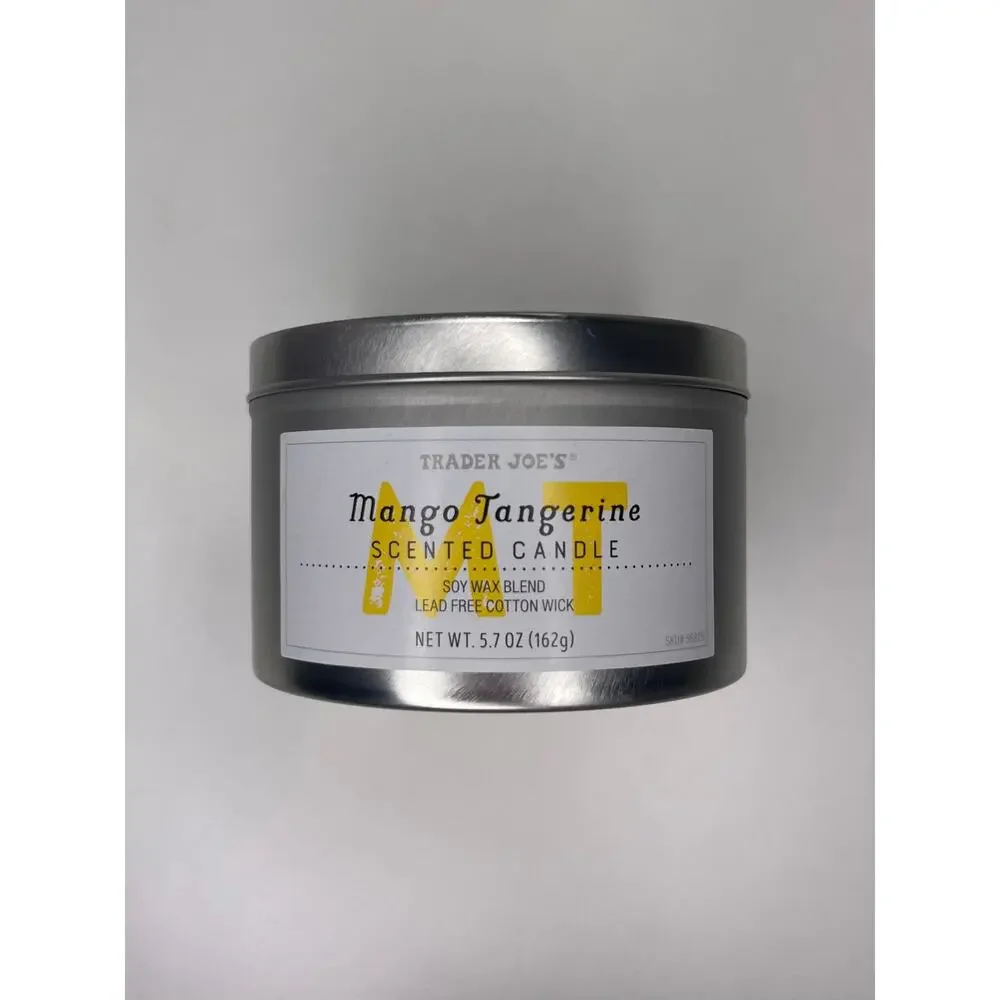 Trader Joe’s Mango Tangerine Scented Candle — Soy Wax 20 Hours Summer 5.7oz NEW!
